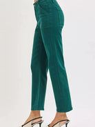 Risen Forest Kiss High Rise Ankle Flare Patch Pocket Jeans-Women's Jeans-Shop Z & Joxa