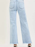 Risen Fray Away Tummy Control Mid Rise Ankle Raw Hem Jeans-Jeans-Shop Z & Joxa