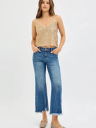 Risen Fray Day High-Waisted Wide Leg Crop Jeans-Women's Jeans-Shop Z & Joxa