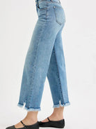 Risen Fray Play Wide Leg Cropped Jeans-Women's Jeans-Shop Z & Joxa