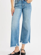 Risen Fray Play Wide Leg Cropped Jeans-Women's Jeans-Shop Z & Joxa