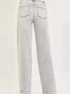 Risen Gray District Mid Rise Slouchy Baggy Jeans with Contrast Stitching-Women's Jeans-Shop Z & Joxa