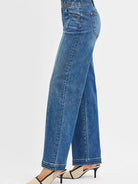 Risen Groovy Nights Mid Rise Fit Wide Baggy Jeans-Women's Jeans-Shop Z & Joxa