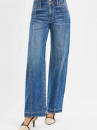 Risen Groovy Nights Mid Rise Fit Wide Baggy Jeans-Women's Jeans-Shop Z & Joxa