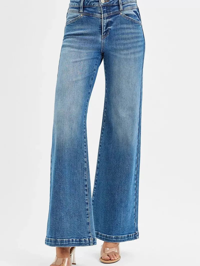 Risen Heartbreaker High Rise Flare Jeans with Heart Pockets-Women's Jeans-Shop Z & Joxa