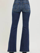 Risen High Tide Flare High Rise Jeans With Seam Detail Waist-Women's Jeans-Shop Z & Joxa