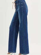Risen Knot Your Average High Rise Wide Leg Front Tie Jeans-Women's Jeans-Shop Z & Joxa