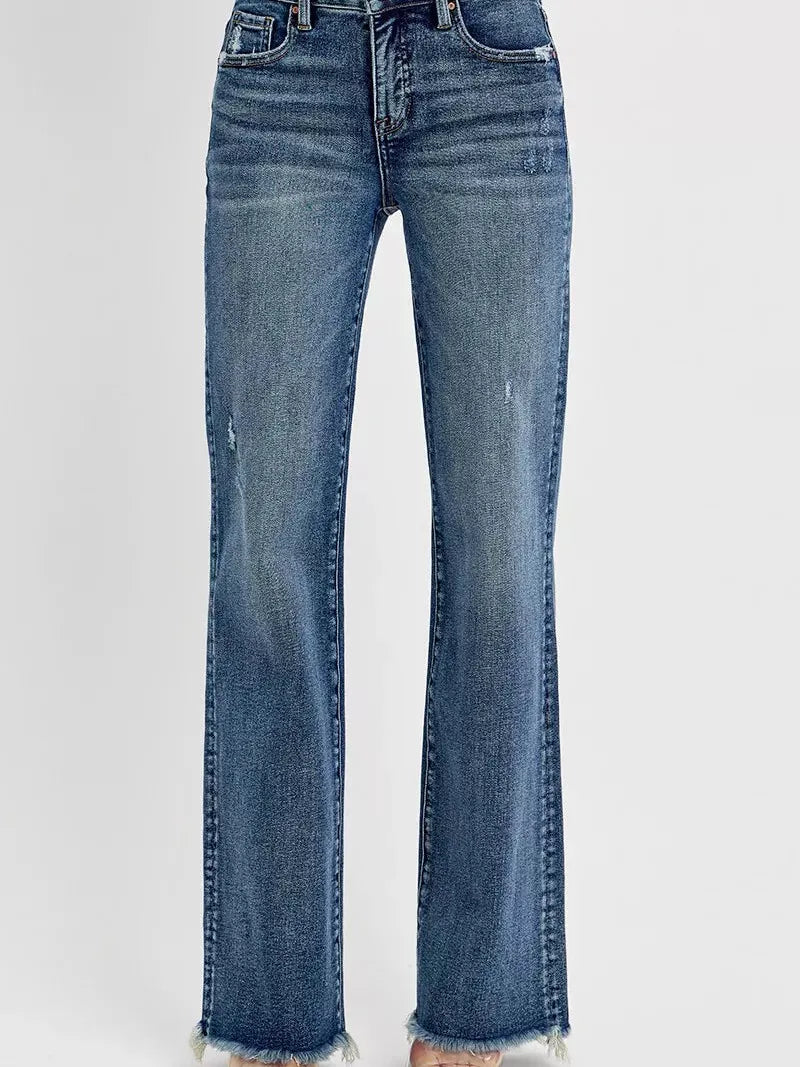 Risen Legs for Days Tummy Control High Rise Long Straight Jeans-Women's Jeans-Shop Z & Joxa