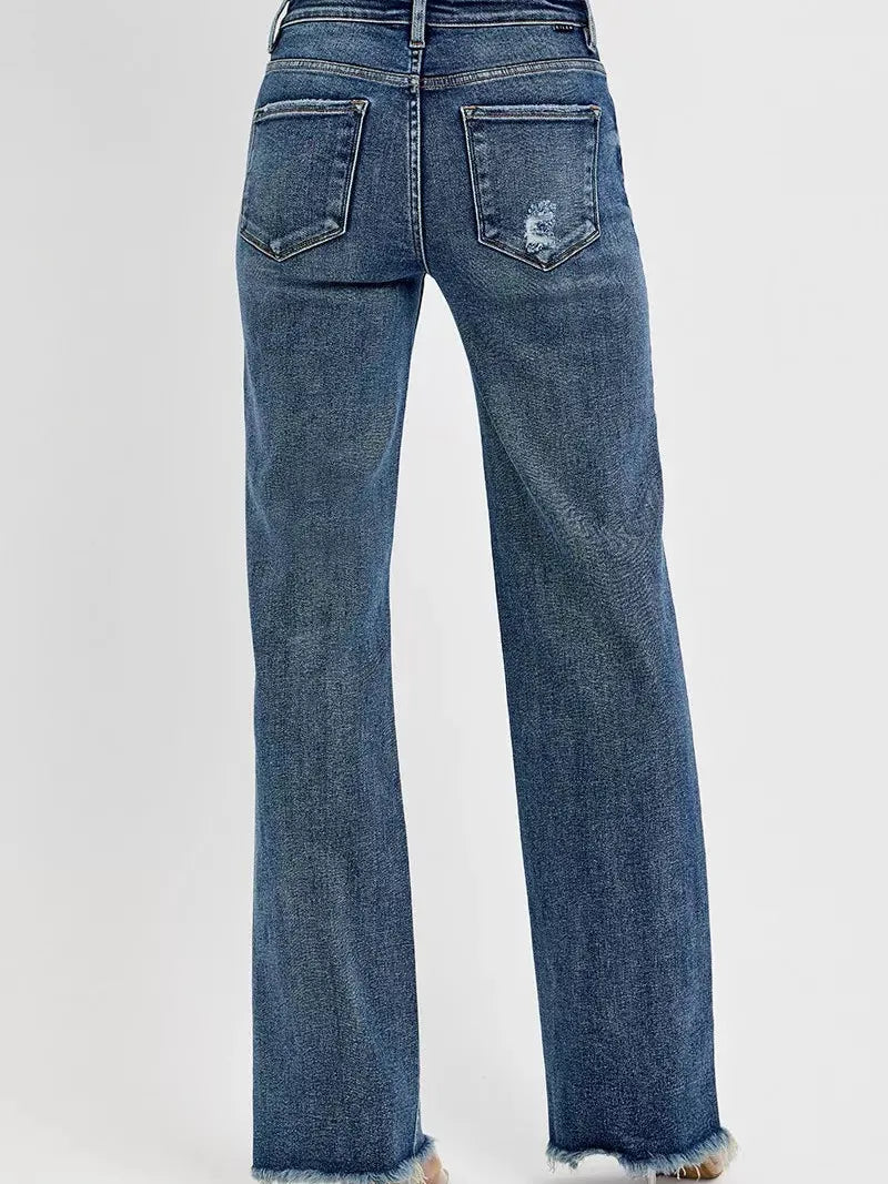 Risen Legs for Days Tummy Control High Rise Long Straight Jeans-Women's Jeans-Shop Z & Joxa