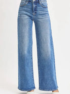 Risen LuxeEase High Rise Wide Leg Jeans in Medium Stone-Women's Jeans-Shop Z & Joxa