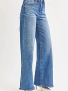 Risen LuxeEase High Rise Wide Leg Jeans in Medium Stone-Women's Jeans-Shop Z & Joxa
