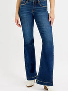 Risen Midnight Cruise Tummy Control Mid Rise Flare Jeans-Women's Jeans-Shop Z & Joxa