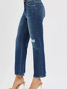 Risen Midnight Edge High Rise Slim Straight Cropped Jeans-Women's Jeans-Shop Z & Joxa