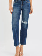 Risen Midnight Edge High Rise Slim Straight Cropped Jeans-Women's Jeans-Shop Z & Joxa