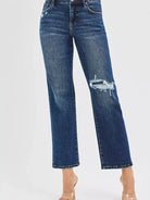 Risen Midnight Edge High Rise Slim Straight Cropped Jeans-Women's Jeans-Shop Z & Joxa