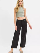 Risen Midnight Edit Tummy Control Mid Rise Ankle Barrel Relaxed Baggy-Women's Jeans-Shop Z & Joxa