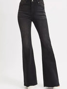 Risen Midnight Muse High-rise Raw Hem Flare Jeans-Women's Jeans-Shop Z & Joxa