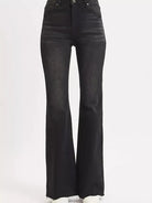 Risen Midnight Muse High-rise Raw Hem Flare Jeans-Women's Jeans-Shop Z & Joxa