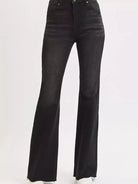 Risen Midnight Muse High-rise Raw Hem Flare Jeans-Women's Jeans-Shop Z & Joxa