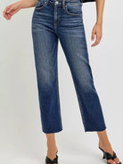 Risen Midnight Sway High Rise Slim Cropped Barrel Jeans-Jeans-Shop Z & Joxa