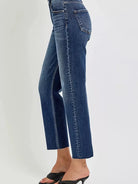 Risen Midnight Sway High Rise Slim Cropped Barrel Jeans-Women's Jeans-Shop Z & Joxa