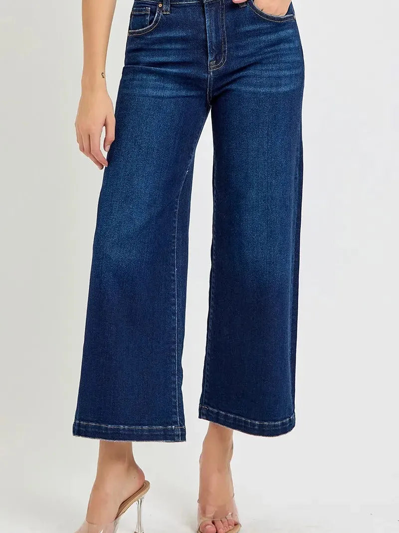 Risen Modern Muse High-Rise Cropped Wide Leg Jeans-Women's Jeans-Shop Z & Joxa