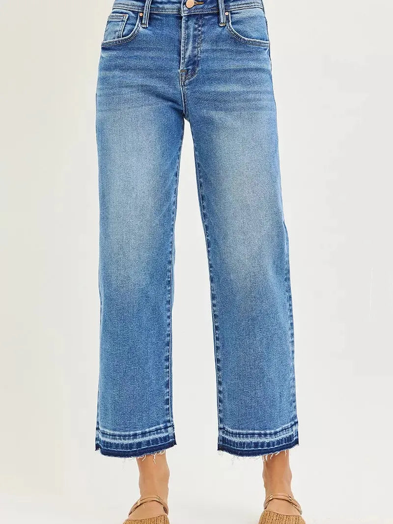 Risen Off-Duty Denim Slouchy Cropped Boyfriend Jeans-Women's Jeans-Shop Z & Joxa