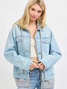 Risen Off Duty Oversized Jean Jacket Layered in Light Stone-Coats & Jackets-Shop Z & Joxa