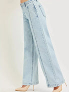 Risen Off Duty Slouchy Wide Leg Acid Light Denim Jeans-Women's Jeans-Shop Z & Joxa