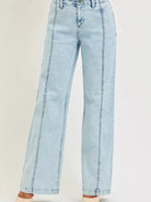 Risen Off Duty Slouchy Wide Leg Acid Light Denim Jeans-Women's Jeans-Shop Z & Joxa