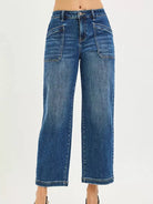 Risen Patch Perfect Slouchy Baggy Patch Pocket Crop Jeans-Women's Jeans-Shop Z & Joxa
