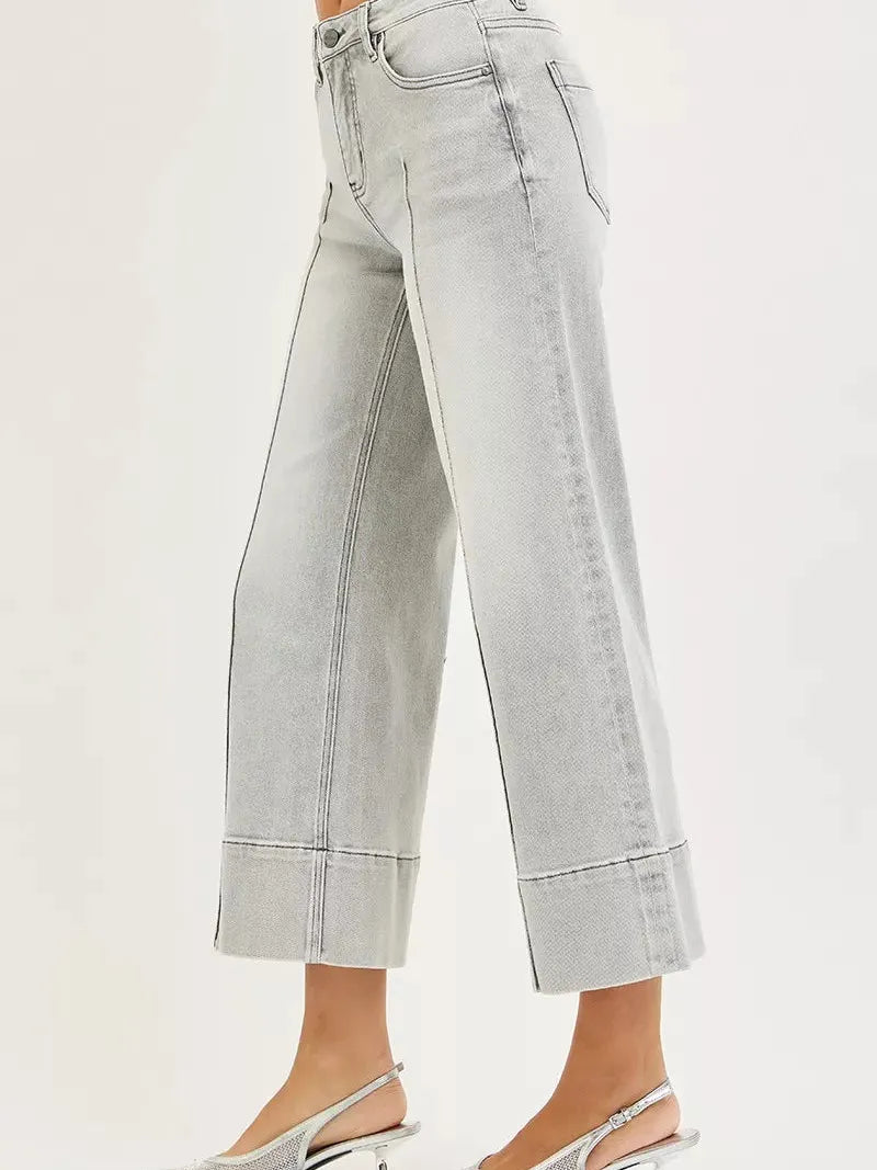 Risen Pintuck Perfection Tummy Control Pintuck Crop Jeans-Women's Jeans-Shop Z & Joxa