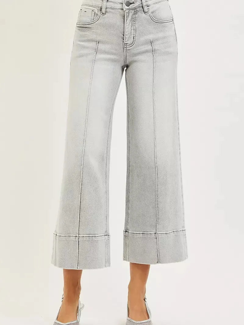 Risen Pintuck Perfection Tummy Control Pintuck Crop Jeans-Women's Jeans-Shop Z & Joxa