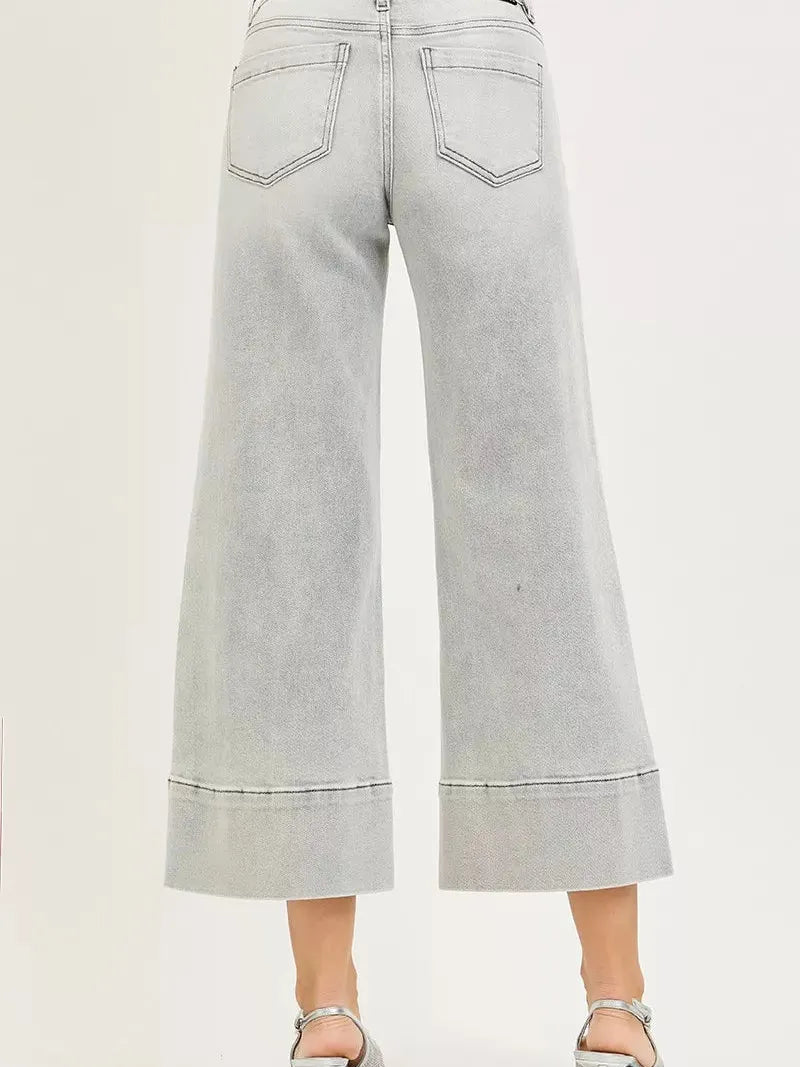 Risen Pintuck Perfection Tummy Control Pintuck Crop Jeans-Women's Jeans-Shop Z & Joxa