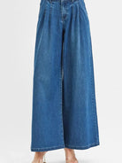 Risen PleatWave High Waist Wide Leg Jeans in Medium Wash-Women's Jeans-Shop Z & Joxa