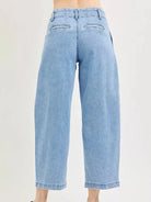 Risen Pleats Please Slouchy Crop Barrel Pleated Jeans-Women's Jeans-Shop Z & Joxa