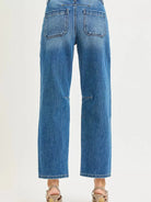Risen Pocket Mischief Mid Rise Patch Pocket Barrel Jeans-Women's Jeans-Shop Z & Joxa