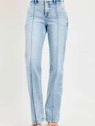 Risen Refined Line Tummy Control High Rise Pin Tuck Jeans-Women's Jeans-Shop Z & Joxa