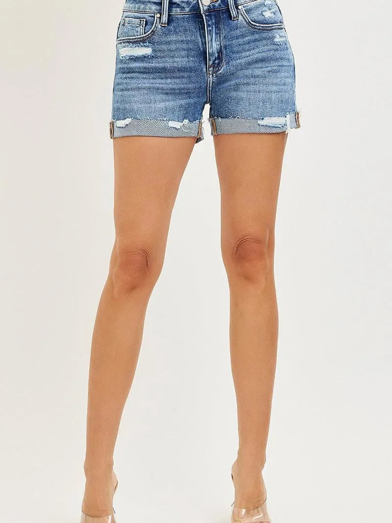 Risen Relaxed Rhythm Mid Rise Cuffed Shorts-Women's Shorts-Shop Z & Joxa