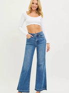 Risen Release the Hem High Rise Wide Leg Jeans-Women's Jeans-Shop Z & Joxa