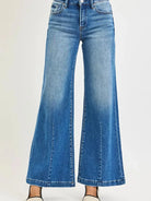 Risen Retro Rove Vintage Mid Rise Wide Leg Flared Jeans-Women's Jeans-Shop Z & Joxa