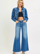 Risen Retro Rove Vintage Mid Rise Wide Leg Flared Jeans-Women's Jeans-Shop Z & Joxa