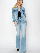 Risen RetroGlow High Waisted Flare Jeans in Light Stone-Women's Jeans-Shop Z & Joxa