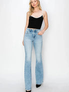 Risen RetroGlow High Waisted Flare Jeans in Light Stone-Women's Jeans-Shop Z & Joxa