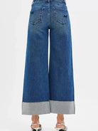 Risen Ribbon Crush High Rise Crop Wide Leg Ribbon Detail Jeans-Women's Jeans-Shop Z & Joxa