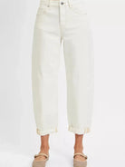 Risen Roll With It High Rise Barrel Cropped Jeans-Women's Jeans-Shop Z & Joxa