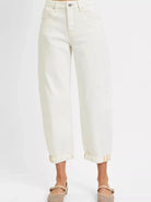 Risen Roll With It High Rise Barrel Cropped Jeans-Women's Jeans-Shop Z & Joxa