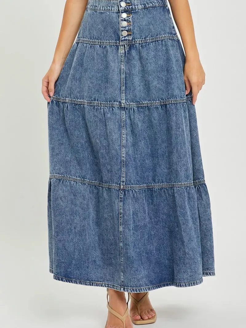 Risen Ruffle Flow High Rise Ruffle Long Skirts-Women's Skirts & Skorts-Shop Z & Joxa