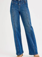 Risen Seam Dream Wide Leg High-Rise Jeans-Women's Jeans-Shop Z & Joxa