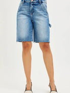 Risen Side Tab Chic High Rise Bermuda Shorts With Side Tab-Women's Shorts-Shop Z & Joxa